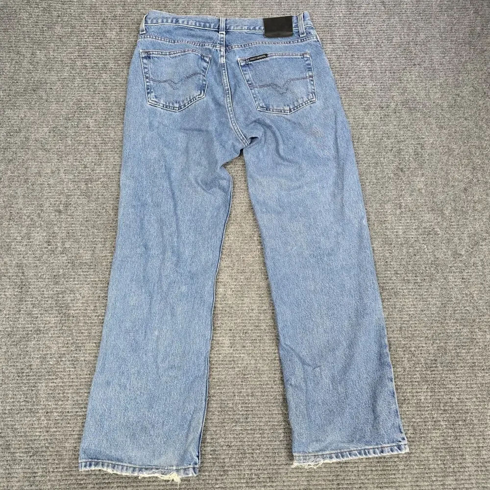 Harley Davidson Jeans Mens 33x30 Light Wash Bootcut Genuine MotorClothes Denim